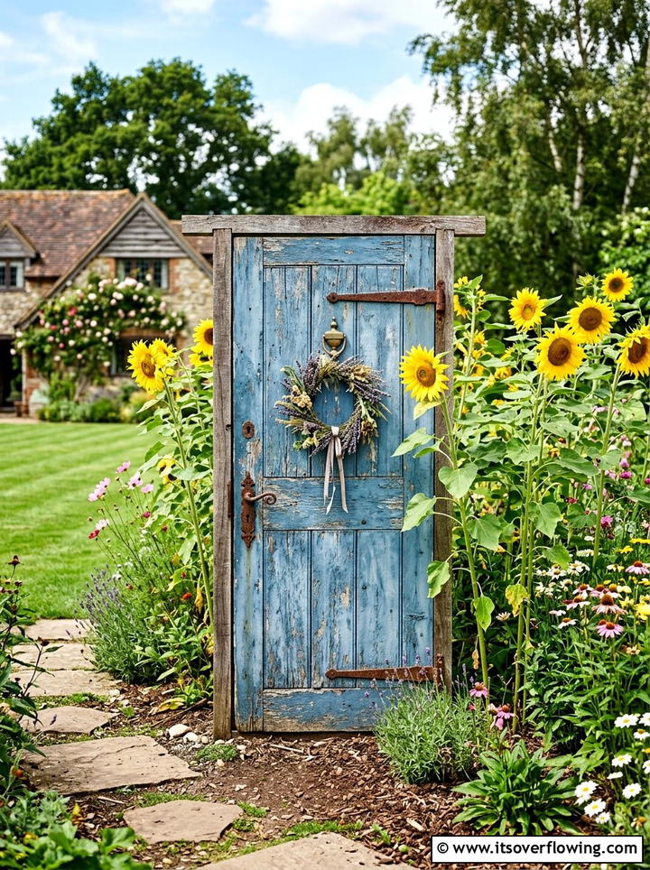 Old Wood Door Decor - 25 reusing old things ideas for seasonal garden decor