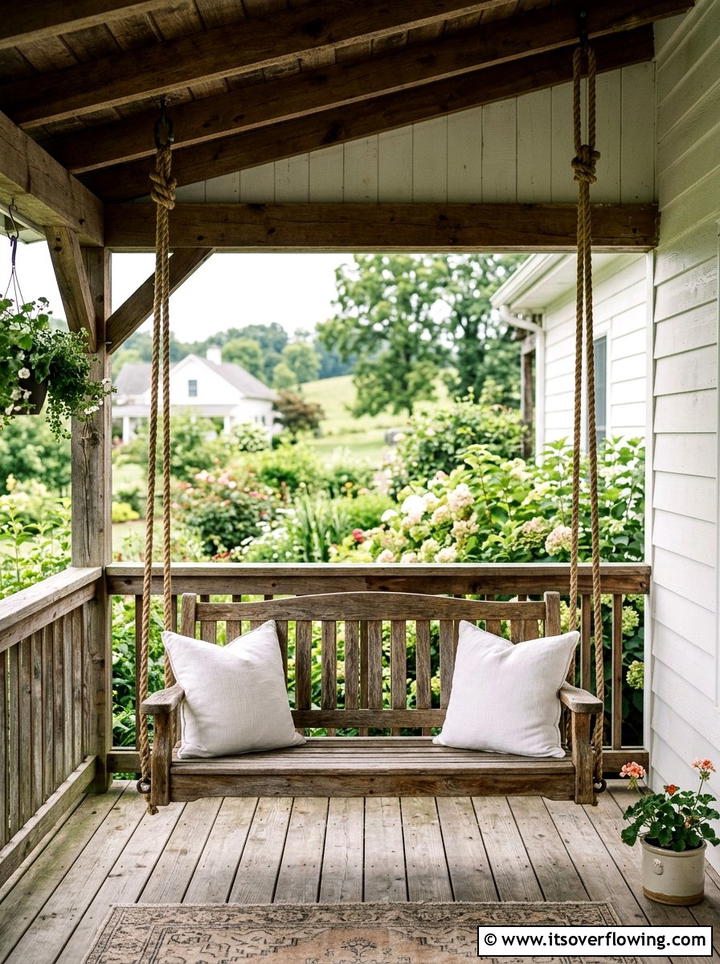 Old Wood Porch Swing - 25 backyard decorating ideas with reclaimed wood projects