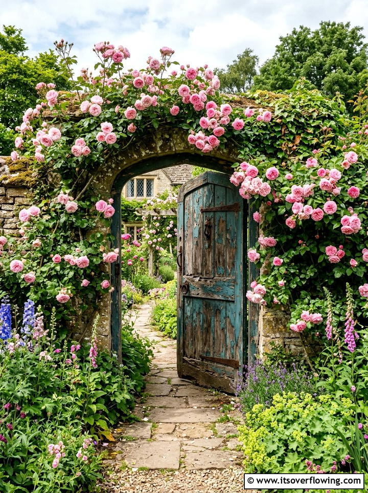 Old Wooden Door - 25 reusing old things ideas for rustic garden look
