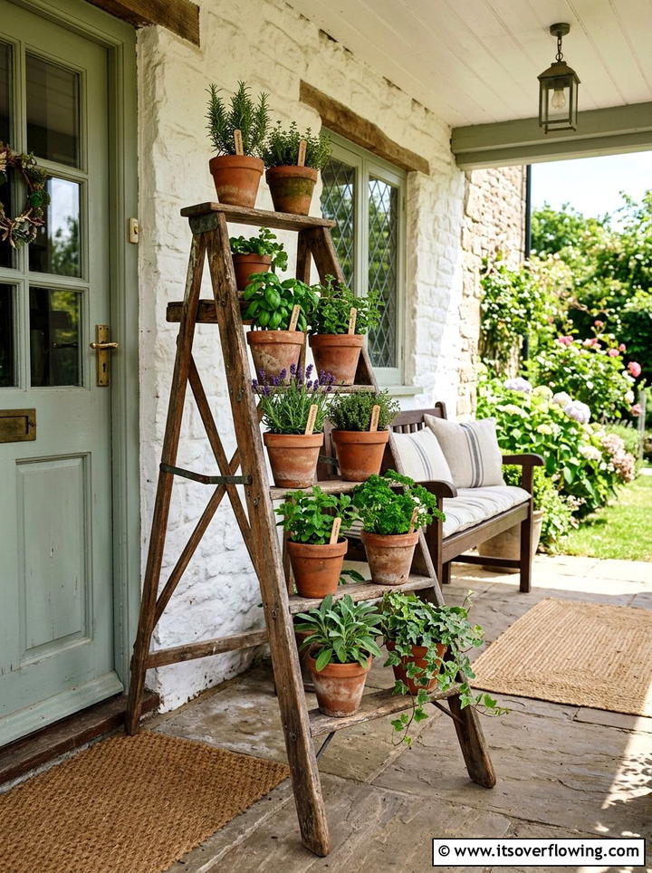 Old Wooden Ladders - 25 front porch ideas with antique pieces