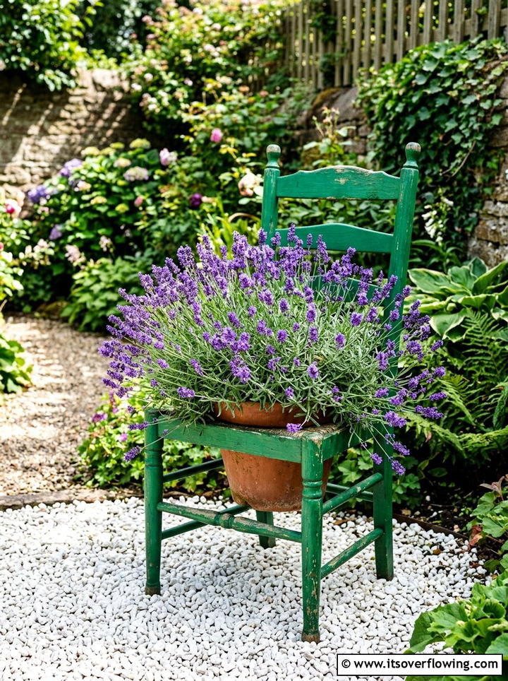 Old chair flower holder - 25 reusing old things ideas for modern garden look