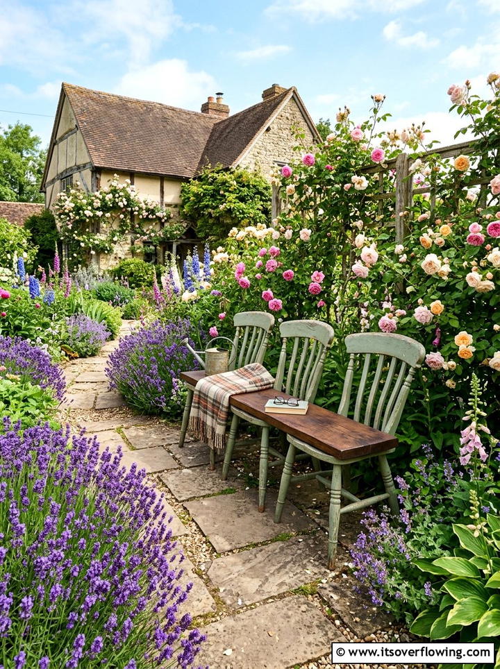 Old chair garden bench - 25 upcycled garden ideas with old chairs
