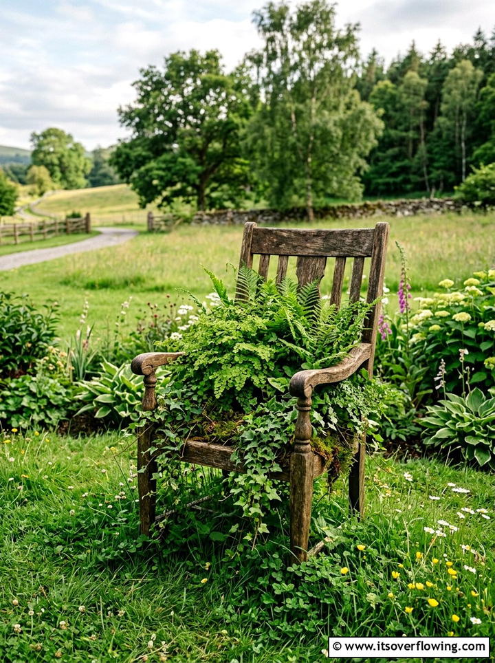 Old chair garden - 25 reusing old things ideas for vertical garden