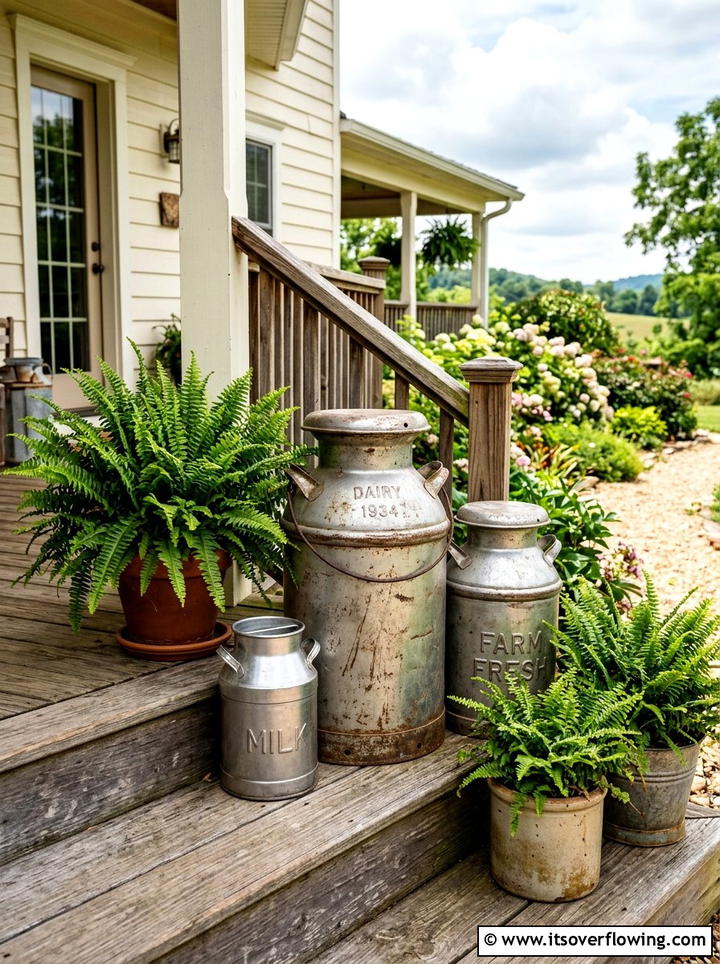 Old milk can garden decor - 25 garden decor ideas with antique finds