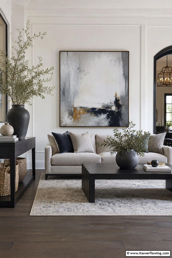 Olive Branch Stems - 50 Living Room Fall Decor Ideas for Cozy Autumn Updates