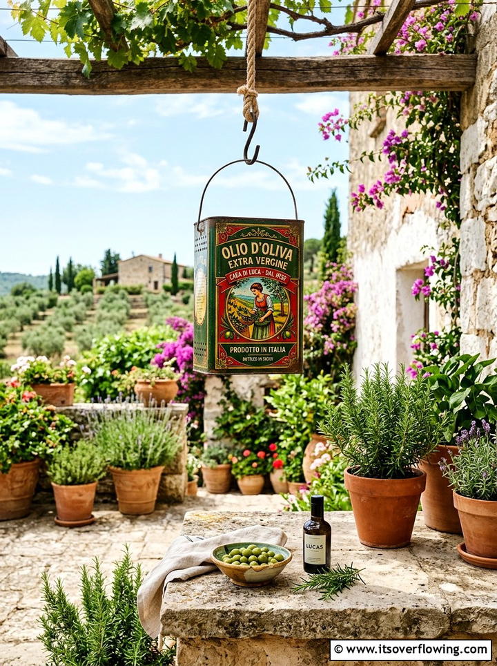 Olive Oil Tin Lantern - 25 reusing old things ideas for lantern decor