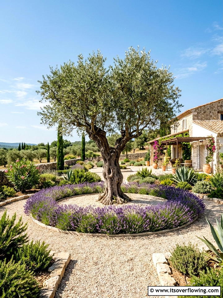Olive Tree Landscape - 25 backyard ideas with drought tolerant plants