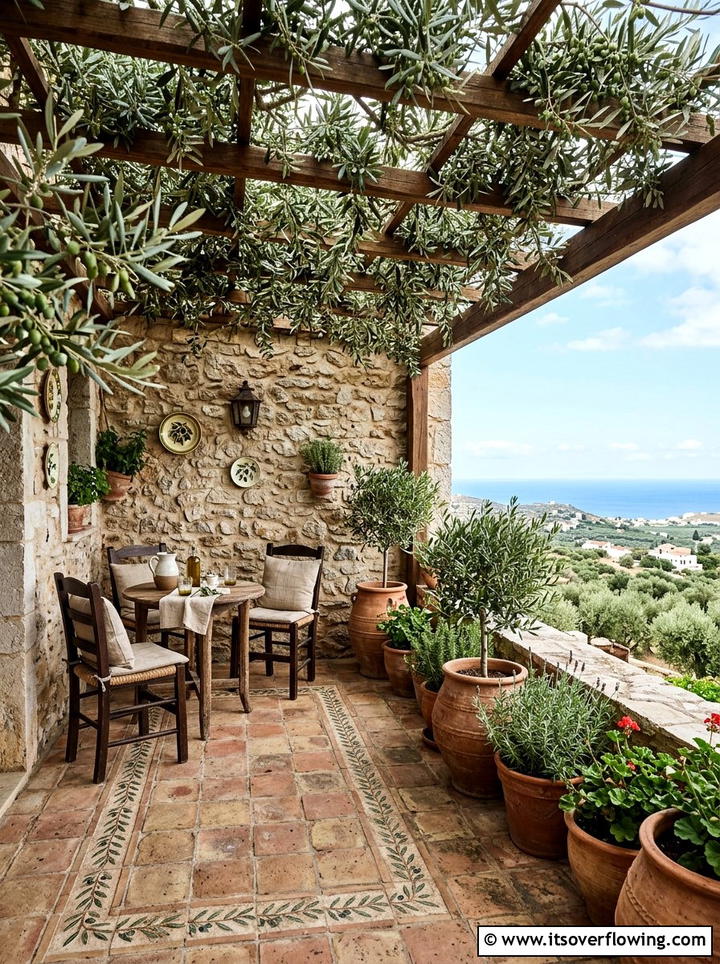 Olive leaf mediterranean porch - 25 front porch ideas with door garland