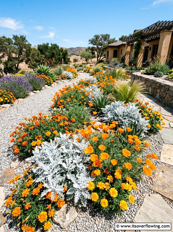 Orange Flowers With Silver Foliage - 25 garden design ideas with bold contrast