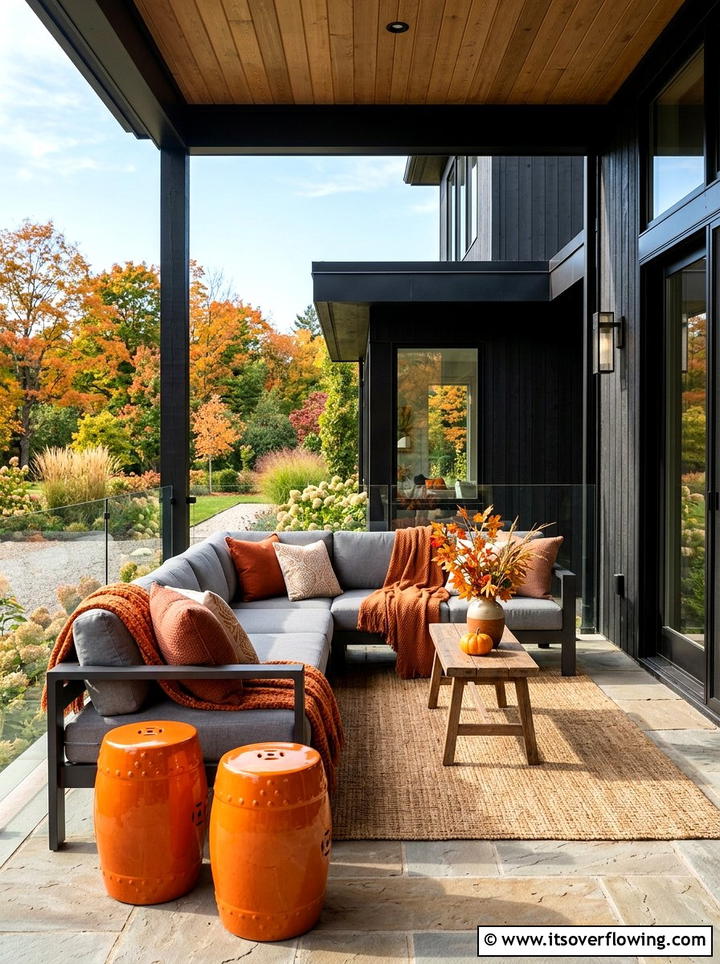Orange porch decor - 25 front porch ideas with pops of color