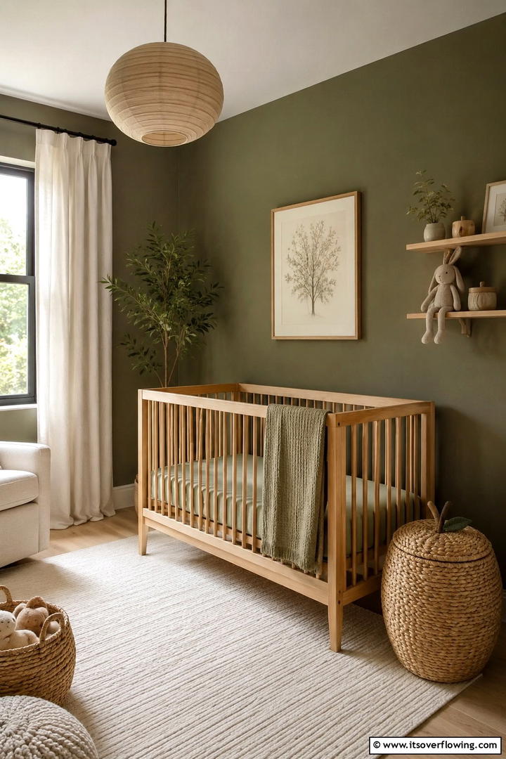 Organic Olive Tones - 30 Soothing Nursery Color Ideas for a Calming Atmosphere