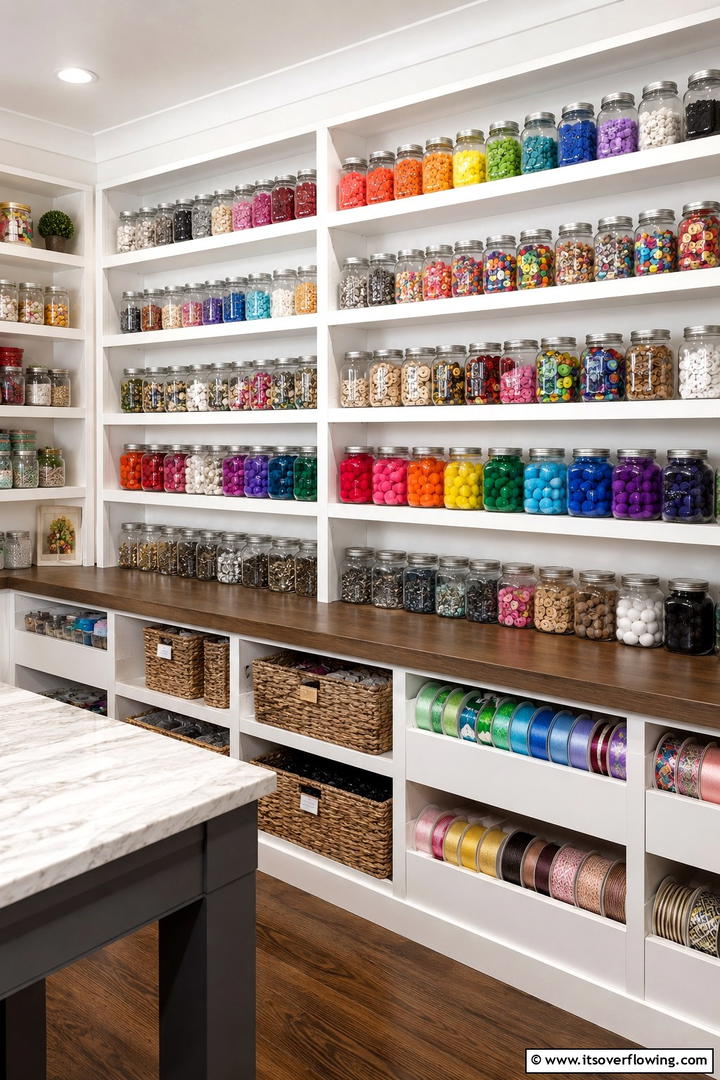 Organized Supply Jars - 30 Small Craft Room Ideas for Organized Creative Spaces