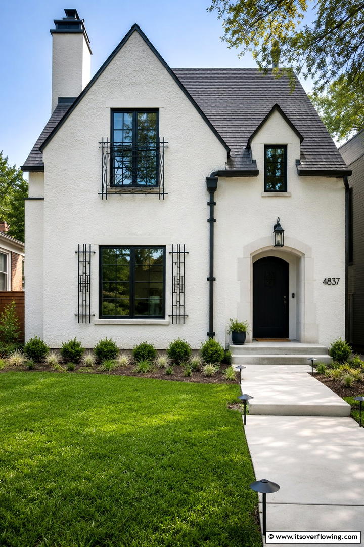 Ornamental Decorative Touches - 30 Modern Tudor Exterior Ideas for Timeless Curb Appeal
