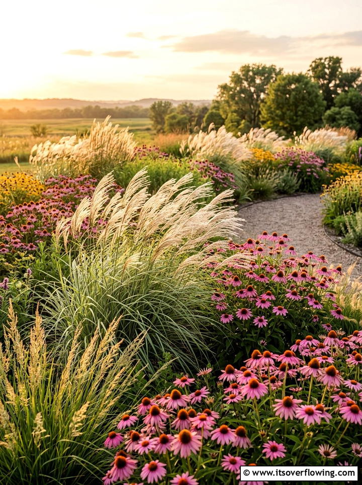 Ornamental Grass And Flower Garden - 25 backyard ideas with flower garden