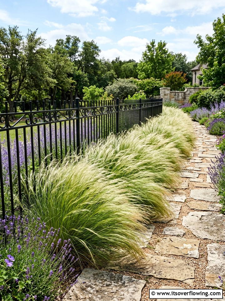 Ornamental Grass Border - 25 backyard ideas with modern landscape