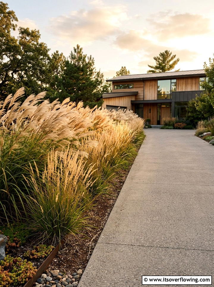 Ornamental Grass Border - 25 garden ideas for contemporary homes