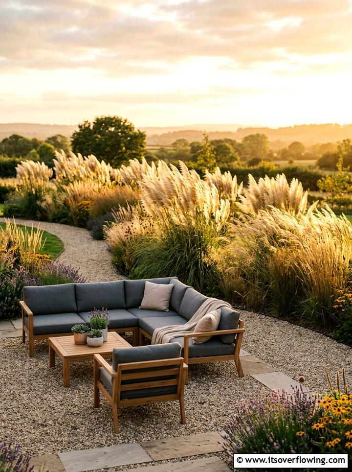 Ornamental Grass Border - 25 garden ideas for peace and relaxation