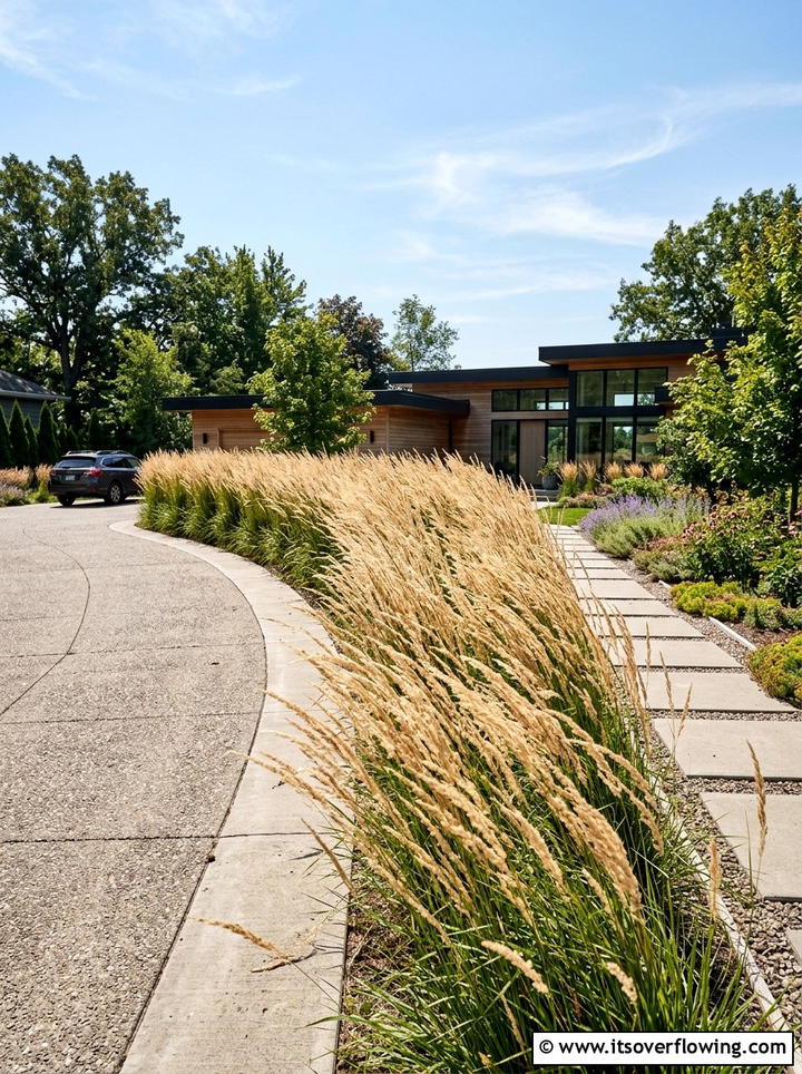 Ornamental Grass Border - 25 garden ideas for modern homes