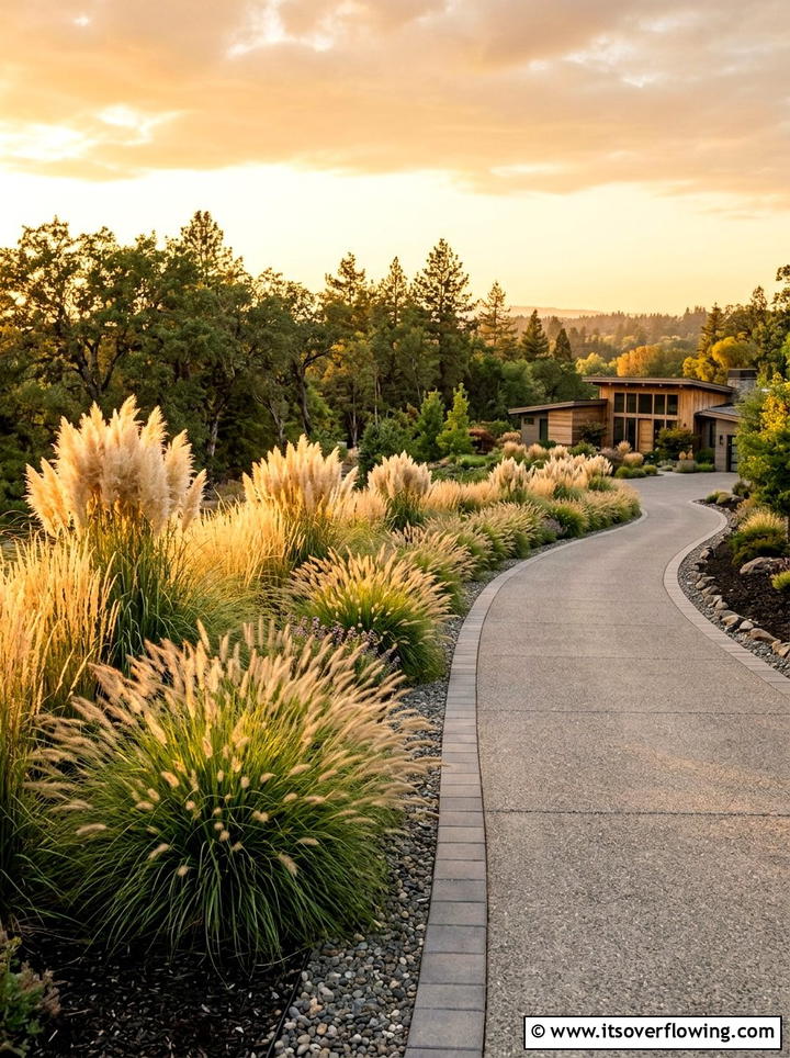 Ornamental Grass Border - 25 creative garden ideas with high impact curb appeal