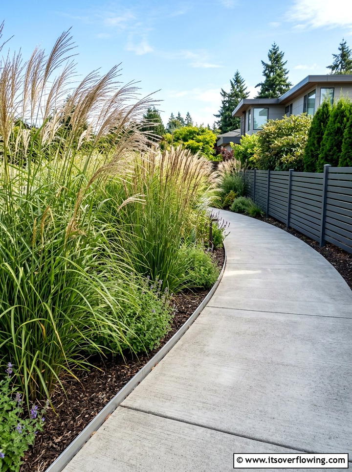 Ornamental Grass Border - 25 garden decor ideas for modern gardens