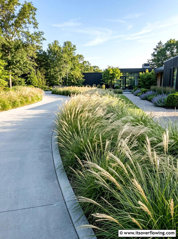 Ornamental Grass Border - 25 garden design ideas for entryways
