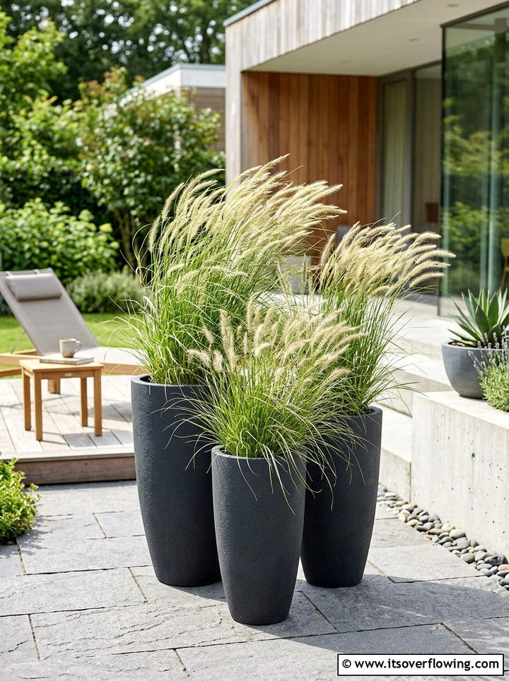 Ornamental Grass Container Set - 25 garden design ideas with container clusters