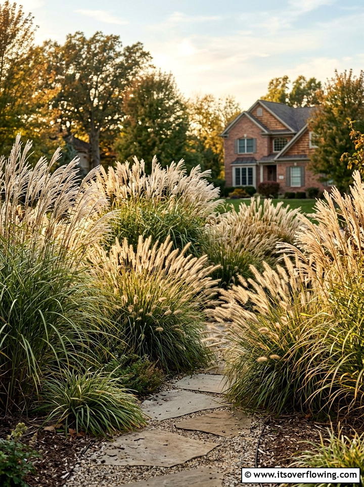 Ornamental Grass Garden - 25 cheap garden ideas with perennials