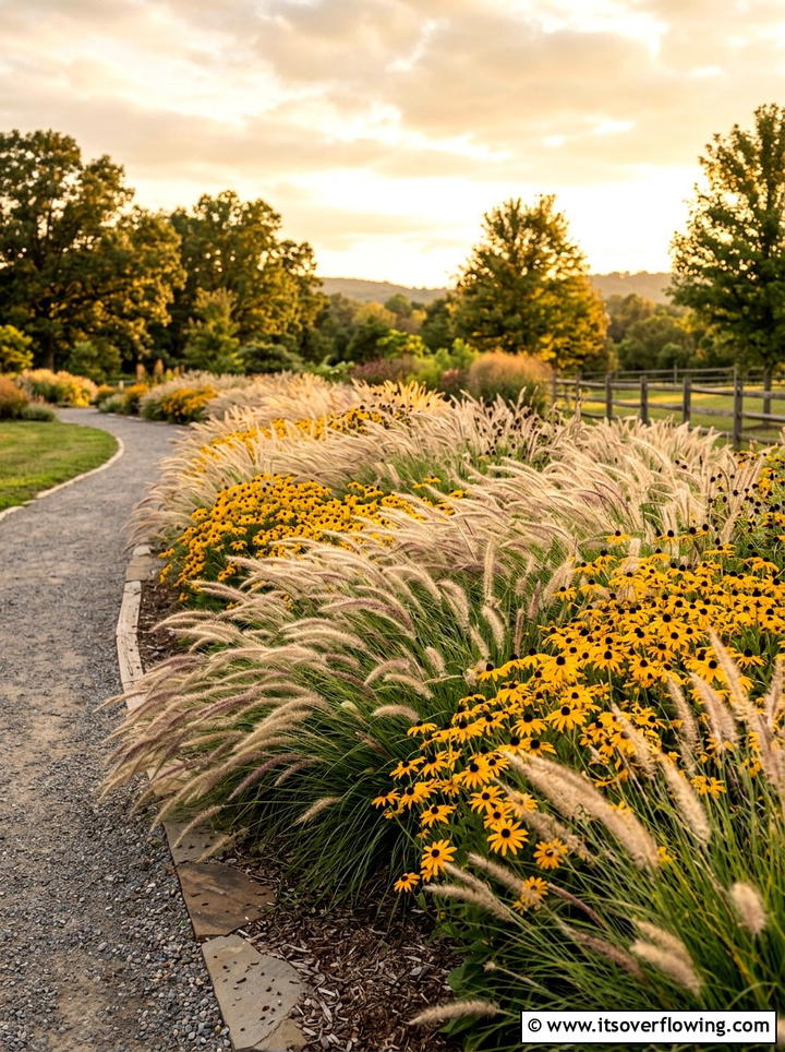 Ornamental Grass Garden Bed - 25 creative garden ideas with cottage layering