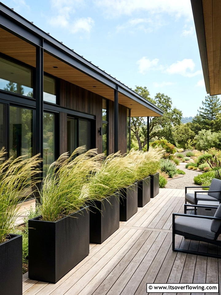 Ornamental Grass Planter - 25 front porch ideas with real plants