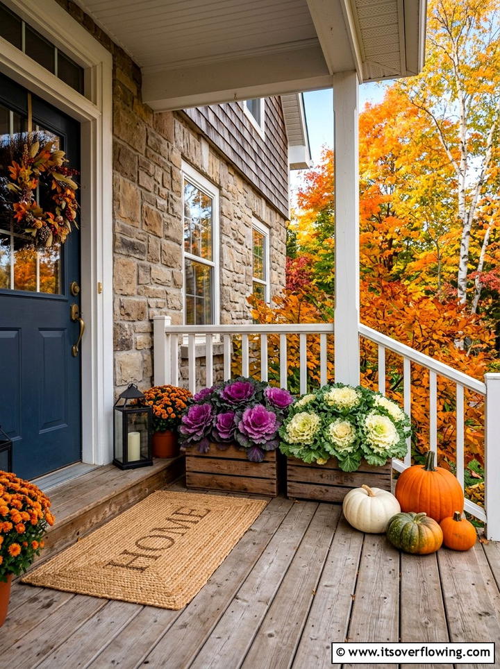 Ornamental Kale For Fall Porch Decor - 25 front porch ideas with low maintenance plants