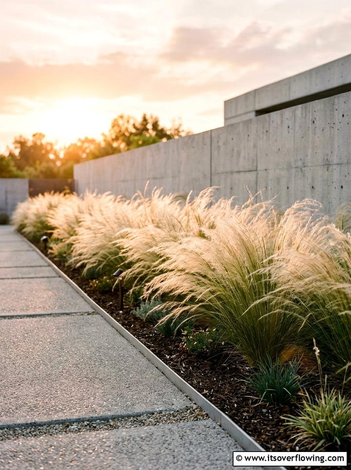 Ornamental grass border - 25 garden ideas for minimalist style