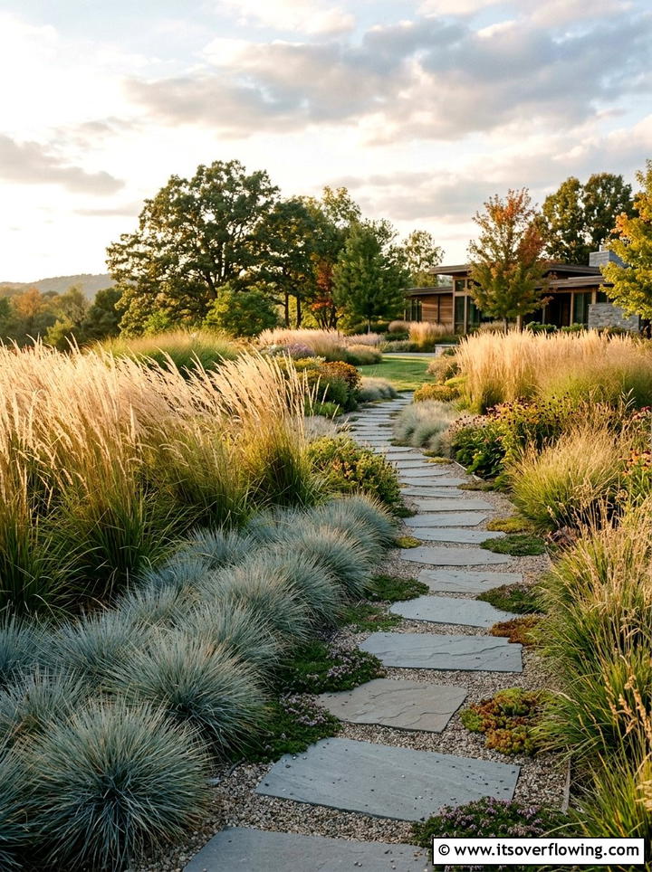 Ornamental grass landscape - 25 garden decor ideas with modern accents