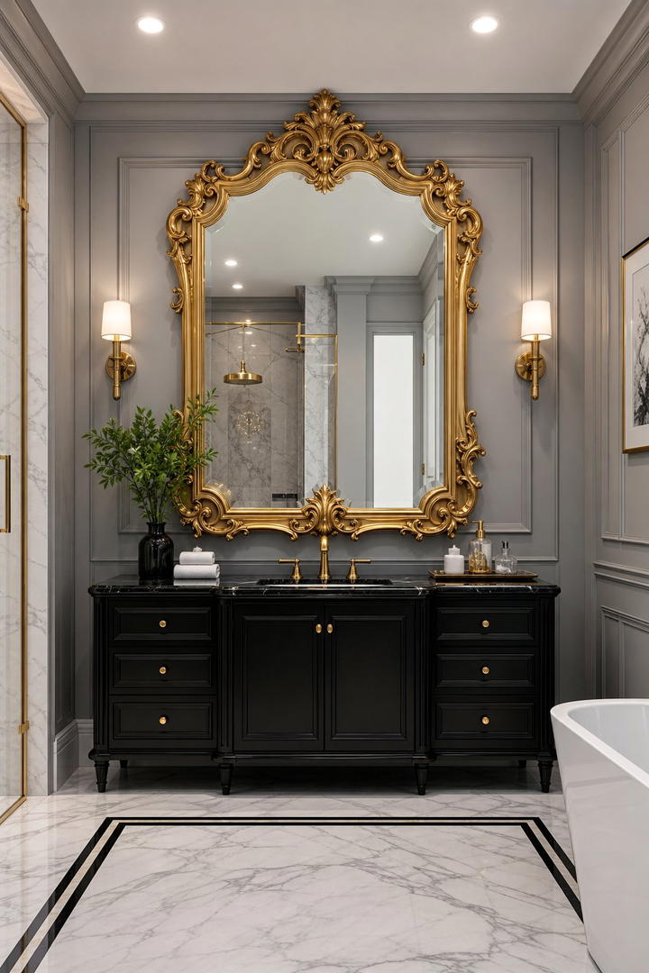 Ornate Mirrors - 25 Maximalist Bathroom Design Ideas for Bold Spaces