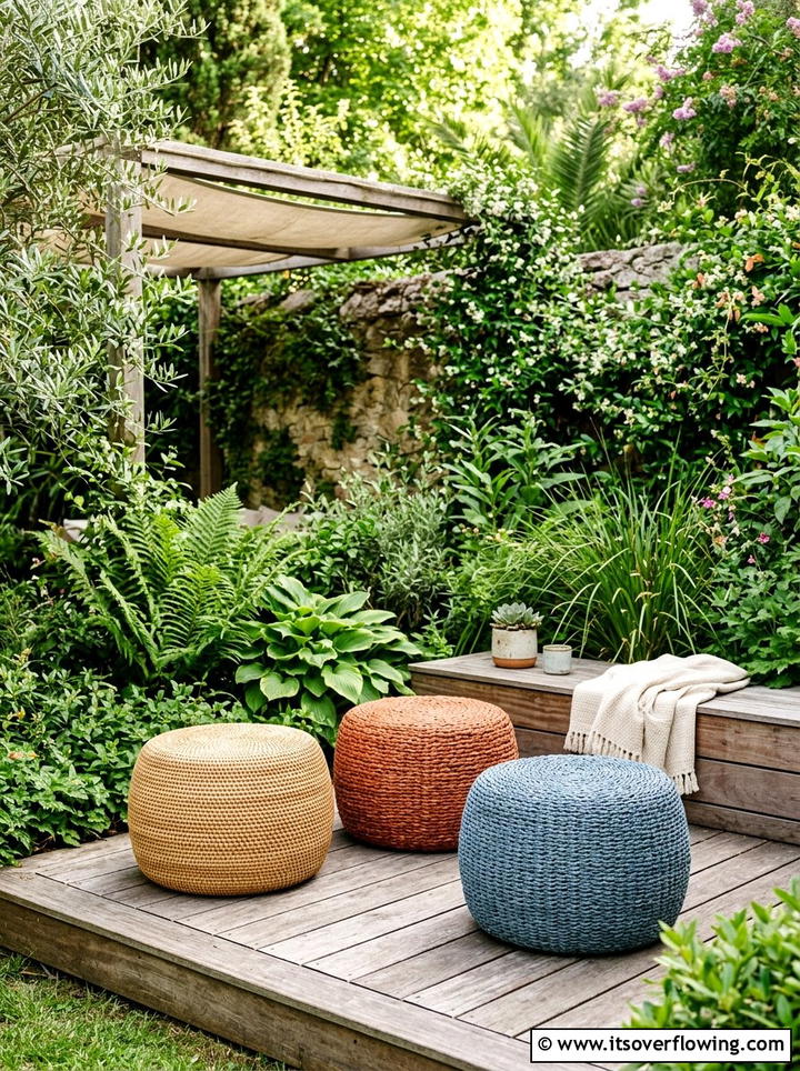 Ottoman Seating For Compact Outdoor Room - 25 small garden ideas with compact furniture