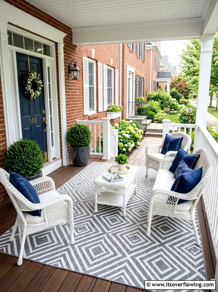 Outdoor Area Rug - 25 front porch ideas for townhouses