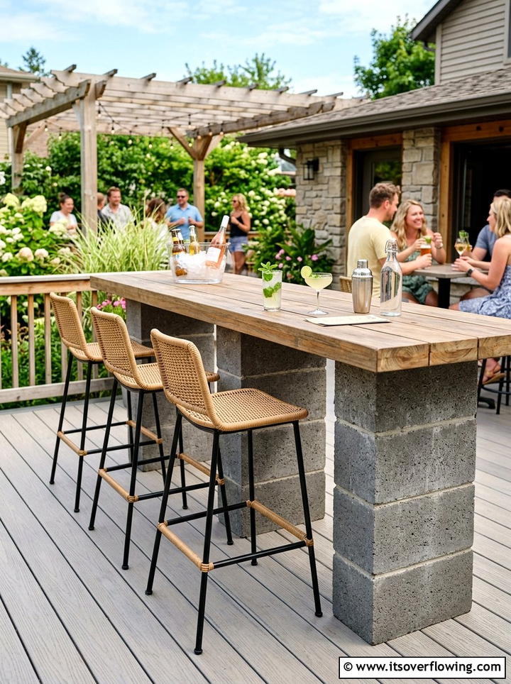 Outdoor Bar Table For Patio - 25 cheap garden ideas with cinder blocks