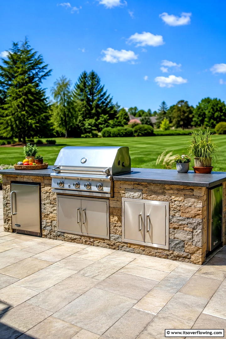 Outdoor Barbecue Station - 30 Rustic Outdoor Kitchen Ideas for Al Fresco Dining