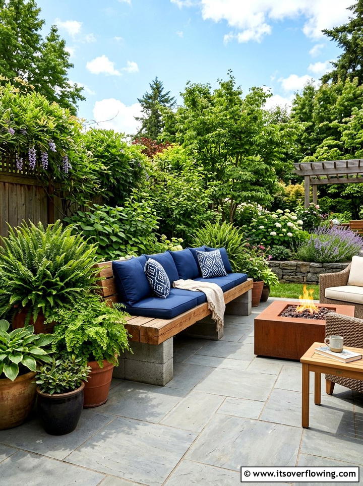 Outdoor Bench - 25 recycled garden ideas with concrete blocks