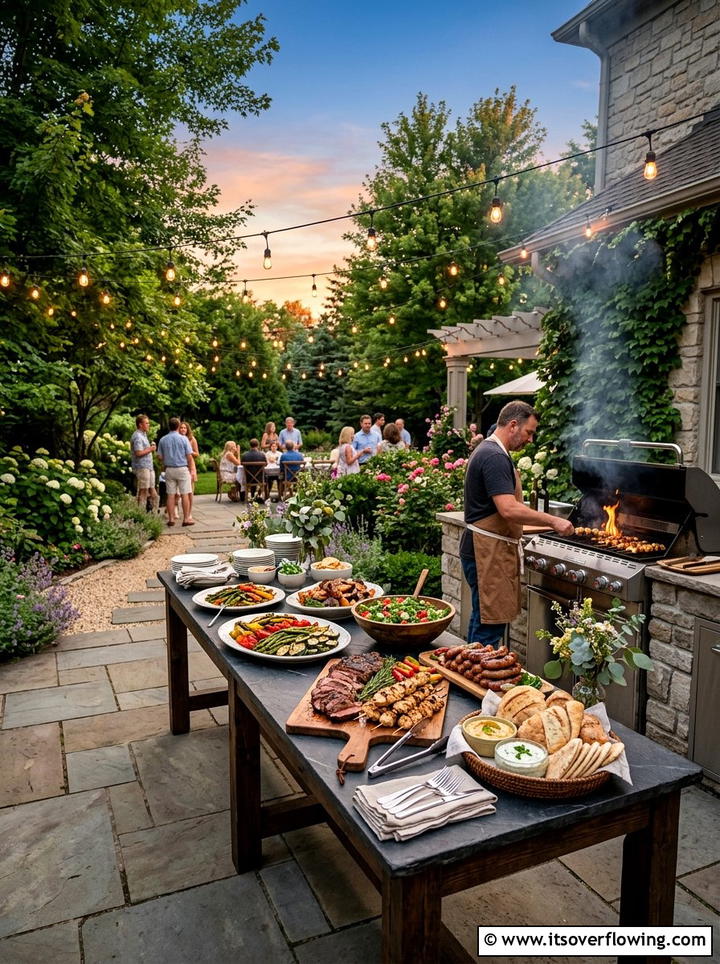 Outdoor Buffet Table - 25 upcycled garden ideas with old tables