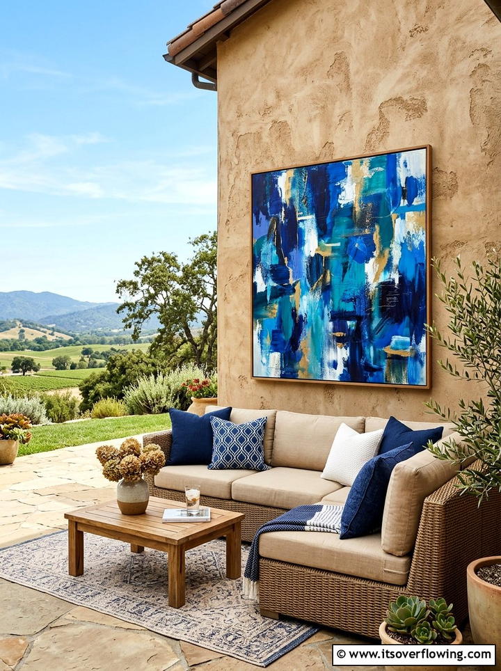 Outdoor Canvas Painting - 25 backyard decorating ideas with wall decor