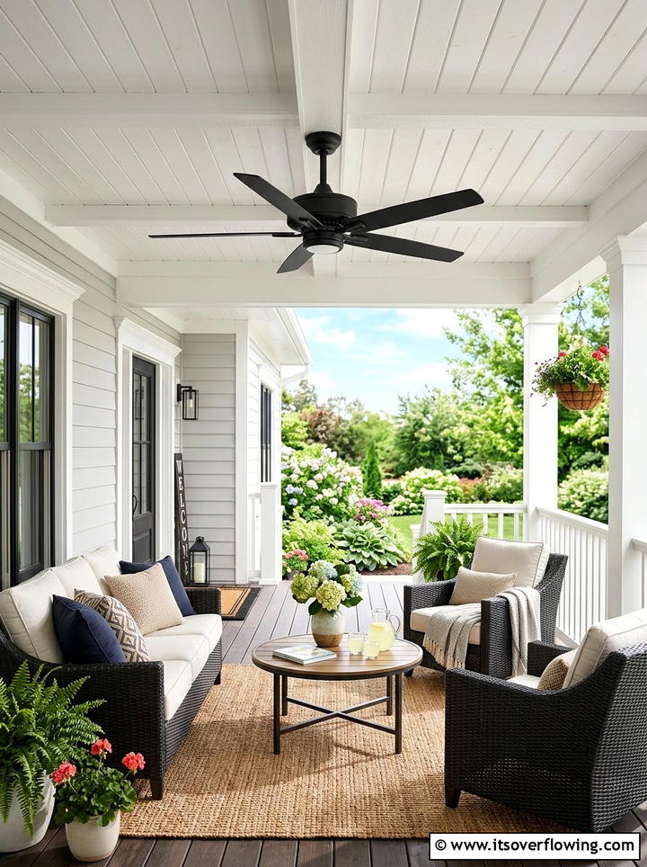 Outdoor Ceiling Fan - 25 front porch ideas for south facing porch