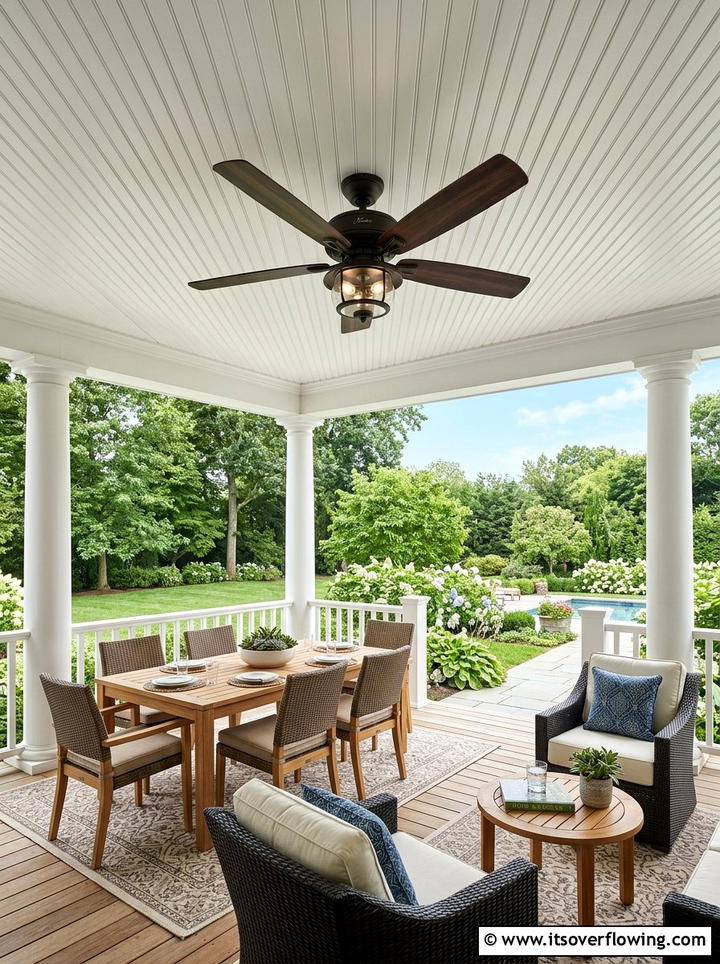 Outdoor Ceiling Fan - 25 front porch ideas for deep porch