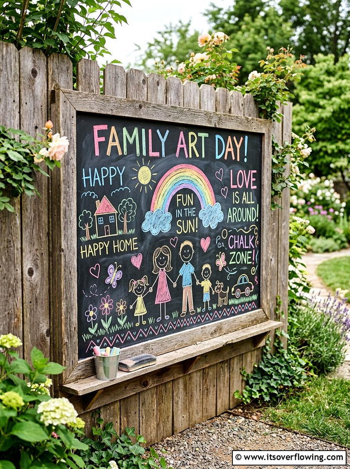 Outdoor Chalkboard - 25 backyard ideas on a budget