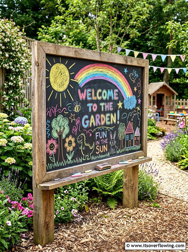 Outdoor Chalkboard - 25 garden ideas with wall decor