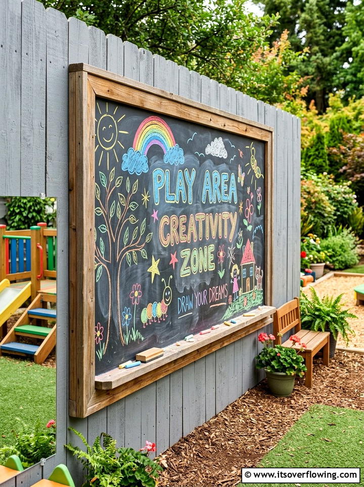 Outdoor Chalkboard Wall - 25 garden decor ideas diy