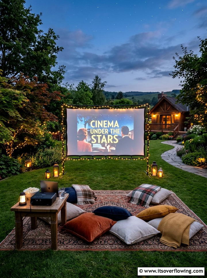 Outdoor Cinema Setup - 25 backyard ideas for rental homes