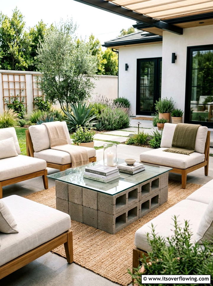 Outdoor Coffee Table For Seating - 25 cheap garden ideas with cinder blocks