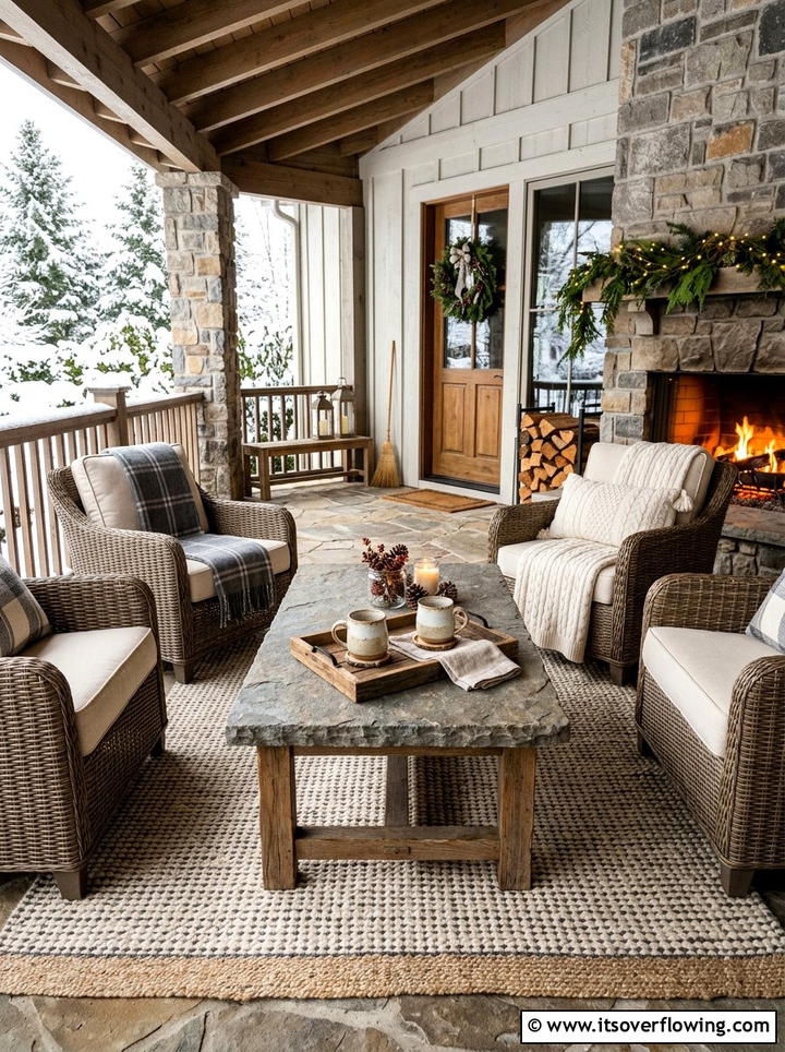 Outdoor Coffee Table - 25 front porch ideas for cold climates