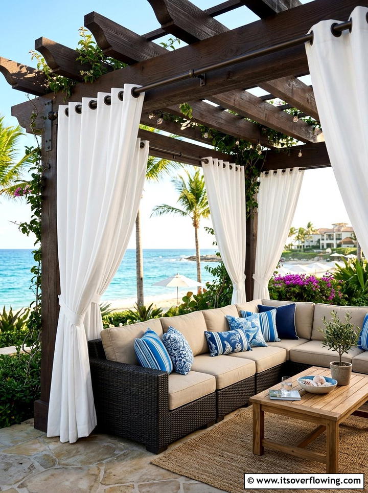 Outdoor Curtain Rod - 25 garden design ideas with privacy screens