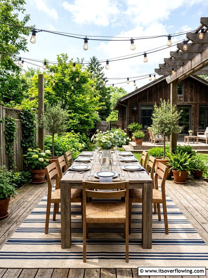 Outdoor Dining Area - 25 backyard decorating ideas with outdoor rugs